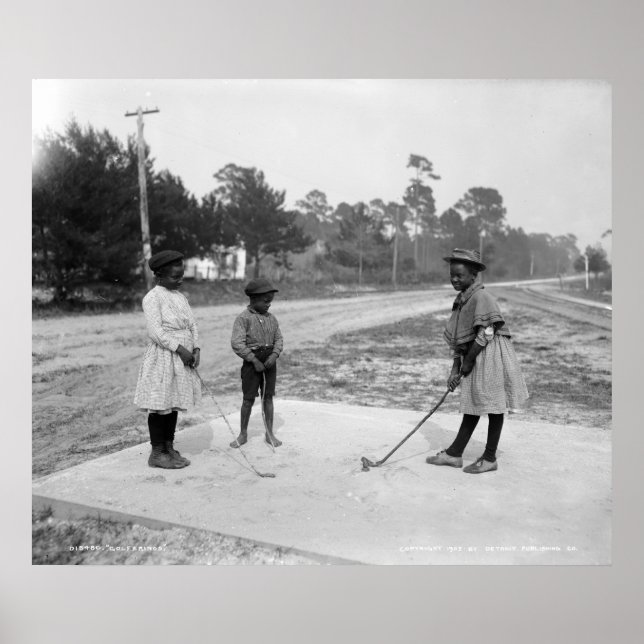Affiche Golferinos African American Children Golf c1905 (Devant)