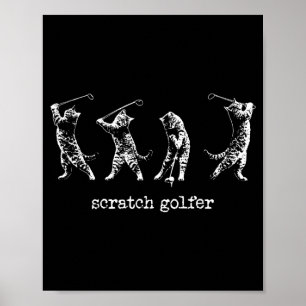 Affiche Golfeur Chat Golfeur de Chat Vintage Golf