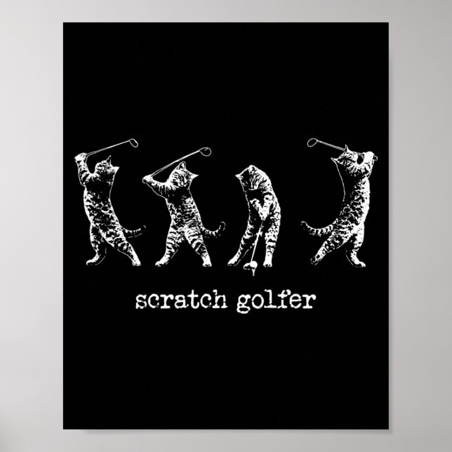 Affiche Golfeur Chat Golfeur de Chat Vintage Golf (Devant)