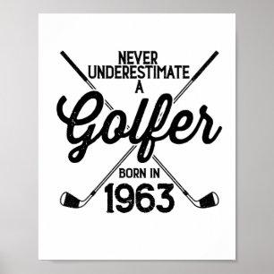 Affiche Golfeur de 60 ans Golfing de 1963 de 60e Golfeur