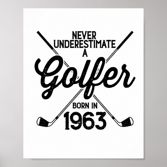Affiche Golfeur de 60 ans Golfing de 1963 de 60e Golfeur (Devant)