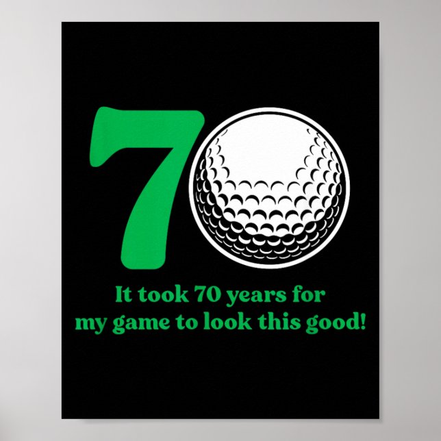 Affiche Golfeur de 70 ans _ Golf Golf 70e anniversaire (Devant)
