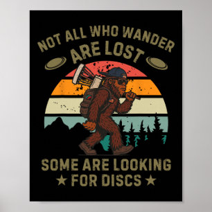 Affiche Golfeur de disque Sasquatch Drôle de golf de disqu