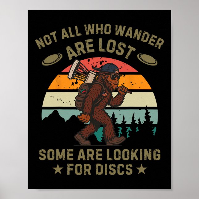 Affiche Golfeur de disque Sasquatch Drôle de golf de disqu (Devant)