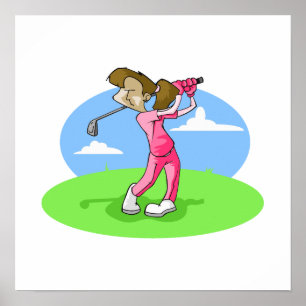 Affiche golfeur de fille