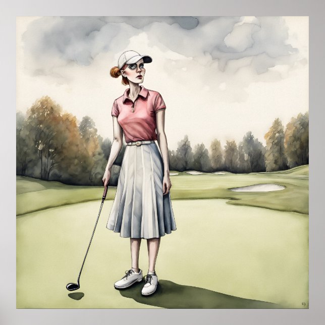 Affiche Golfeur gothique - Golf Art Imprimer (Devant)