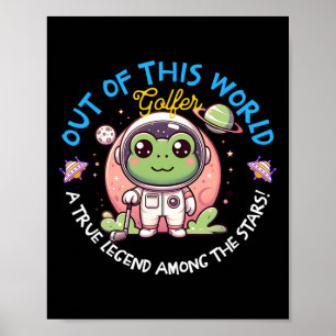 Affiche Golfeur Grenouille Astronaute Hors De Ce Monde Cra