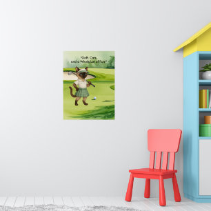 Affiche Golfeur sur le green pour les amoureux des chats s