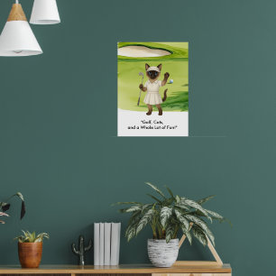 Affiche Golfeur sur le green pour les amoureux du chat sia