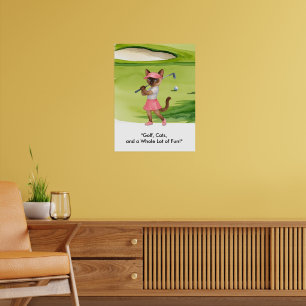 Affiche Golfeur sur le green pour les amoureux du chat sia