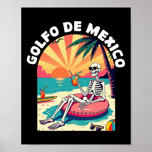 Affiche Golfo De Mexico Viva Mexique Golfe Du Mexique Souv (Devant)
