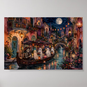 Affiche Gondole fantôme gothique Venise Whimsigoth Art ens