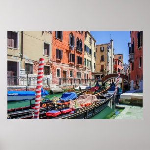 Affiche gondole traditionnelle à Venise