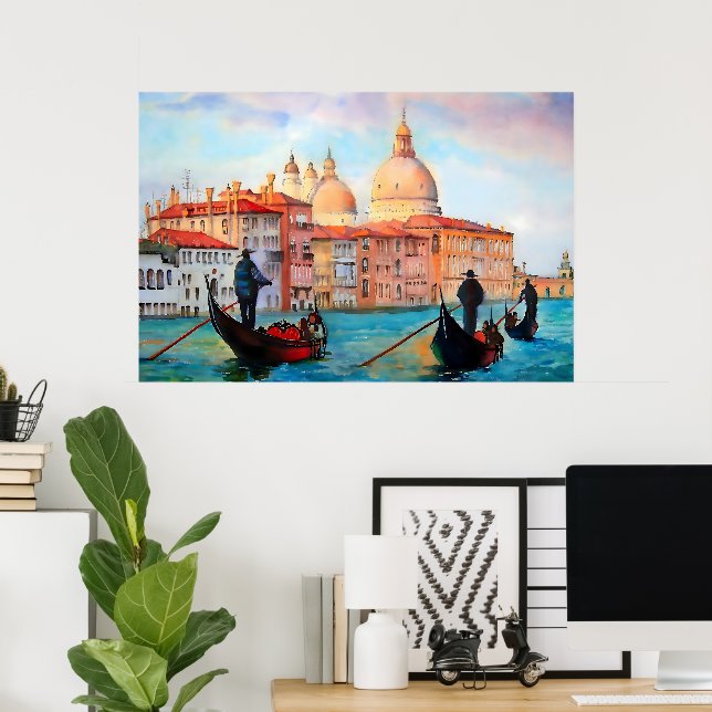 Affiche Gondoles de Venise (Bureau à domicile)