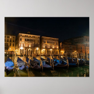 Affiche Gondoles de Venise la Nuit