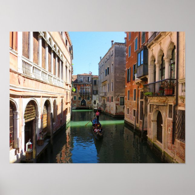 Affiche Gondolier à Venise, Italie (Devant)