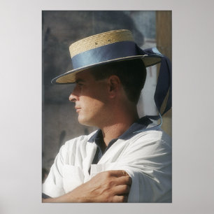 Affiche Gondolier, Venise, Italie