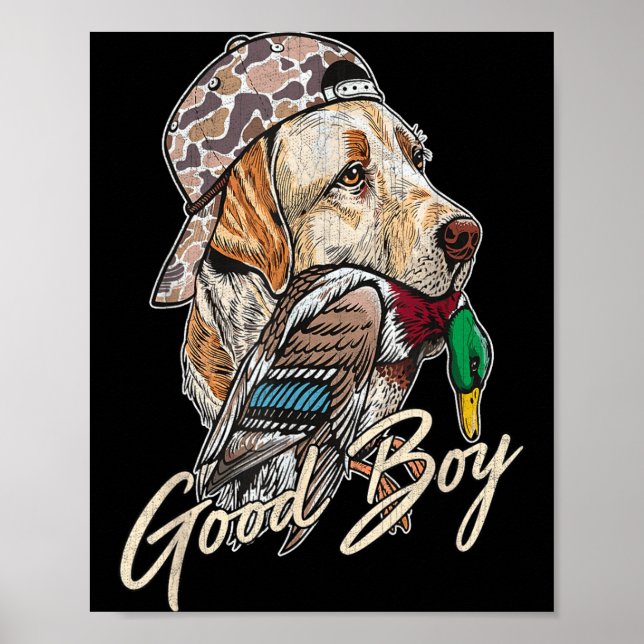 Affiche Good Boy Tee Duck Hunting Labrador Retriever For M (Devant)