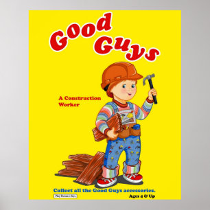 Affiche Good Guys - Ouvrier du bâtiment - Enfants Jouer -