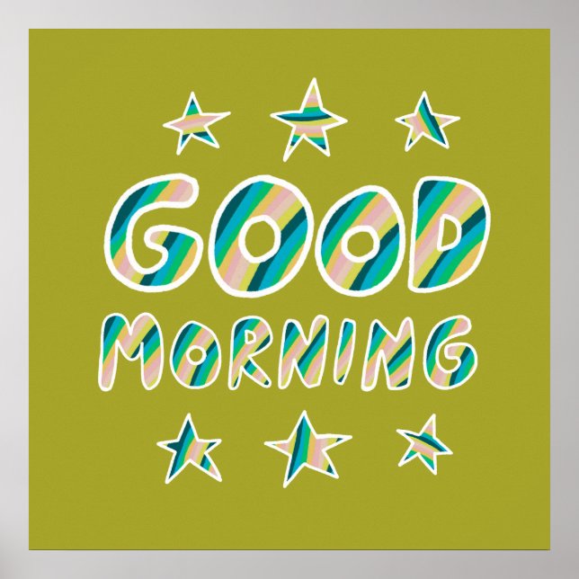 Affiche GOOD MORNING Colorful Cool & Fun Stars (Devant)