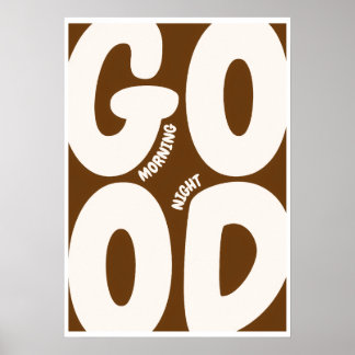 Affiche Good Morning Good Night Islamic Wall Art Brown 