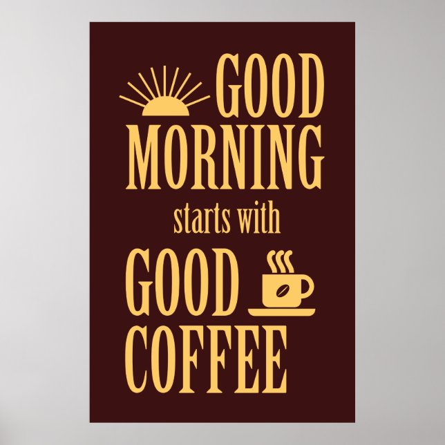 Affiche Good morning starts with good coffee (Devant)