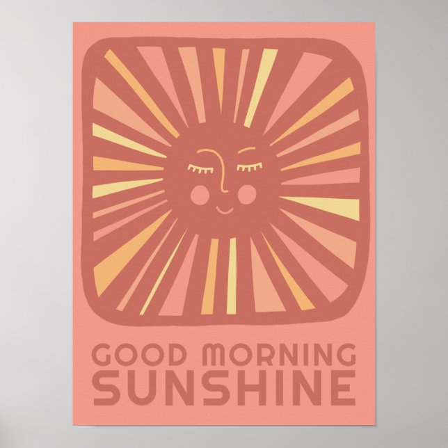 Affiche Good Morning Sunshine Cute Sun Nursery Baby Room (Devant)
