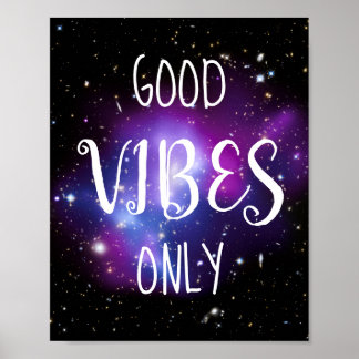 Affiche Good Vibes céleste violet uniquement