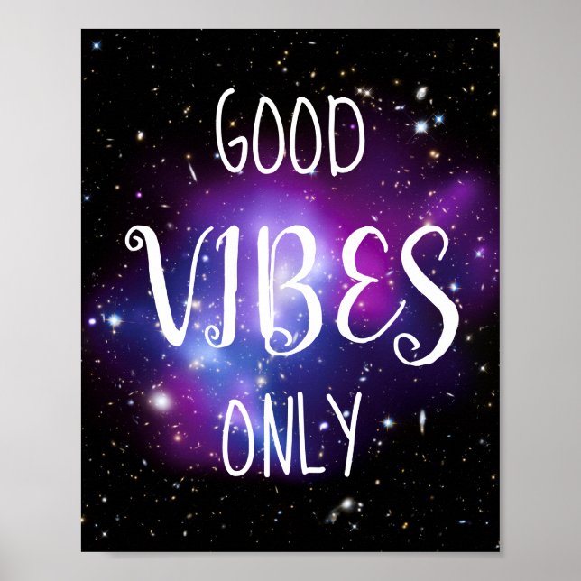 Affiche Good Vibes céleste violet uniquement (Devant)