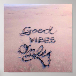 Affiche Good Vibes Only Beach et Sable