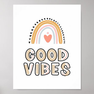 Affiche Good Vibes Rainbow Boho