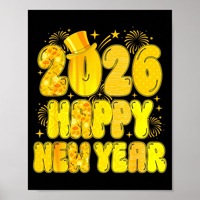 Affiche Goodbye 2025 Happy New Year 2026 Women Girl Kids  (Devant)