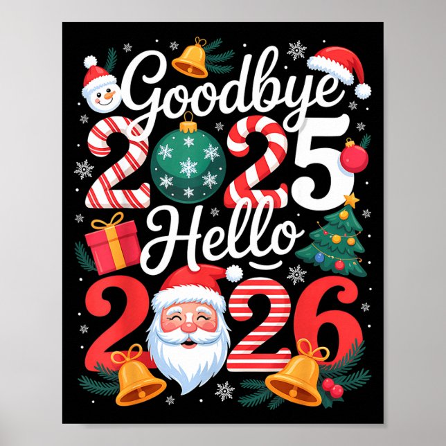 Affiche Goodbye 2025 Hello 2026 Happy New Year Family Matc (Devant)