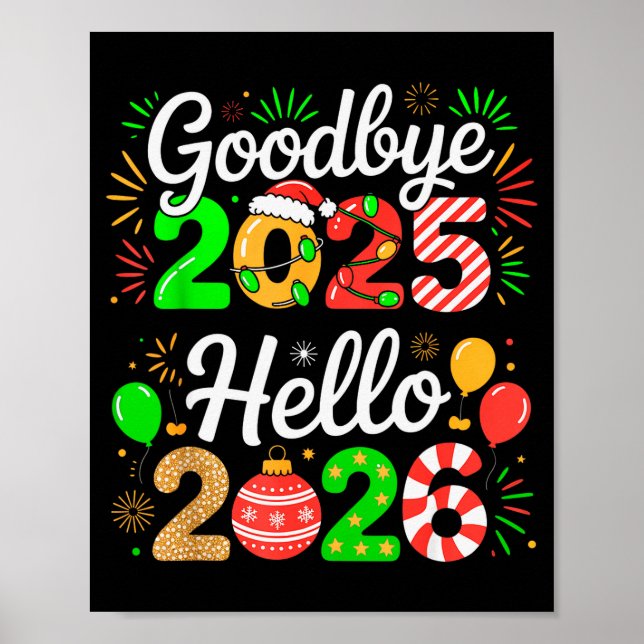 Affiche Goodbye 2025 Hello 2026 Happy New Year's Eve Chris (Devant)