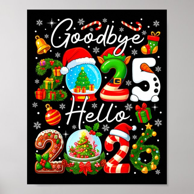 Affiche Goodbye 2025 Hello 2026 Happy New Year's Eve Chris (Devant)
