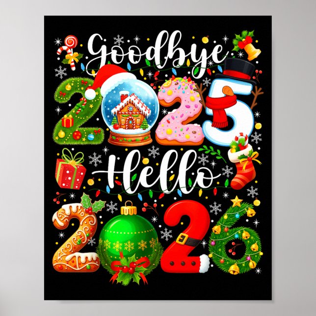 Affiche Goodbye 2025 Hello 2026 Happy New Year's Eve Chris (Devant)