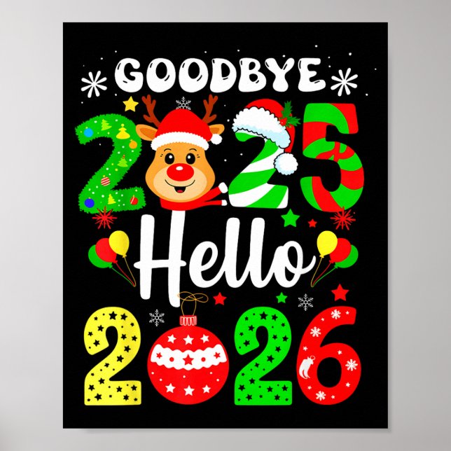 Affiche Goodbye 2025 Hello 2026 Happy New Year's Eve Chris (Devant)