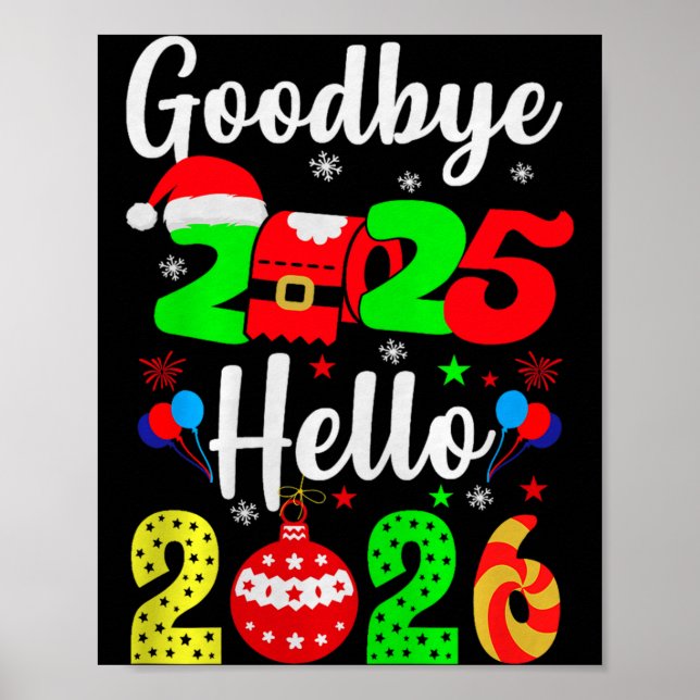 Affiche Goodbye 2025 Hello 2026 Happy New Year's Eve Chris (Devant)