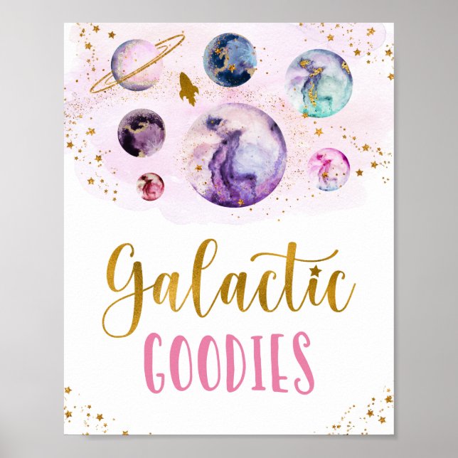 Affiche Goodies Galactiques Galaxy Pink Gold Space Anniver (Devant)