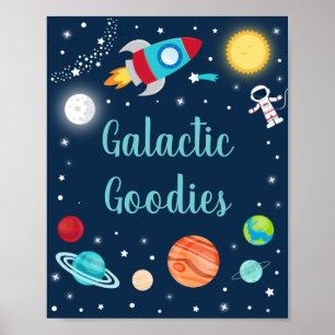 Affiche Goodies Galactiques Space Rocket Ship Planètes Par