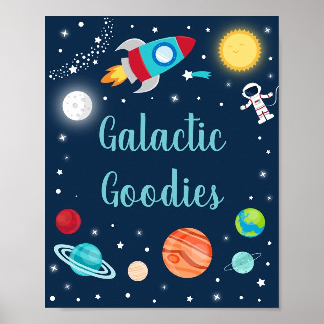Affiche Goodies Galactiques Space Rocket Ship Planètes Par (Devant)