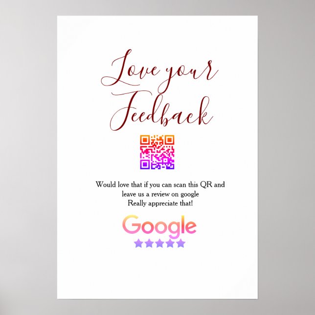 Affiche Google avis logo entreprise Scan QR avis (Devant)