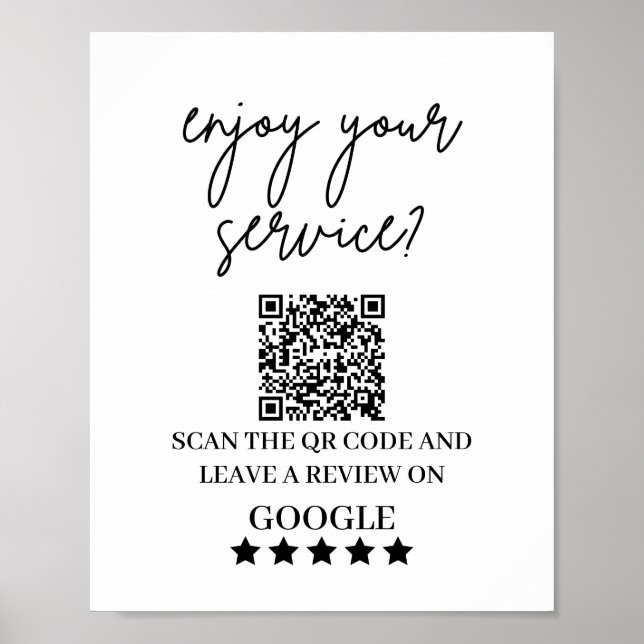 Affiche Google Avis | Signal de code QR du lien d'examen p (Devant)