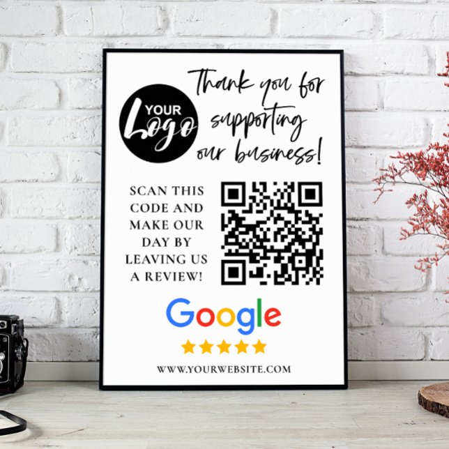 Affiche Google Reviews Merci Logo Code QR (Créateur téléchargé)