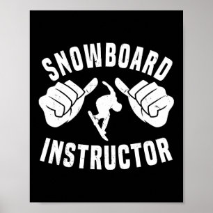 Affiche Gool Snowboard Instructeur tenue Snowboard Moins