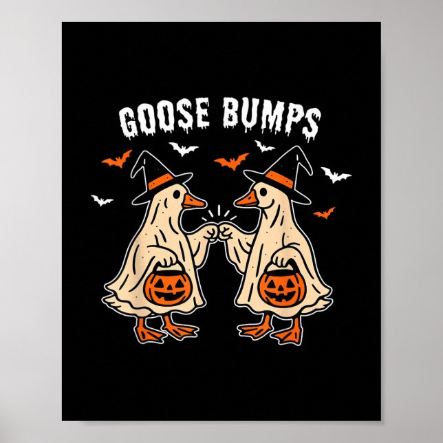 Affiche Goose Bumps Canard Camping Halloween drôle Vintage (Devant)