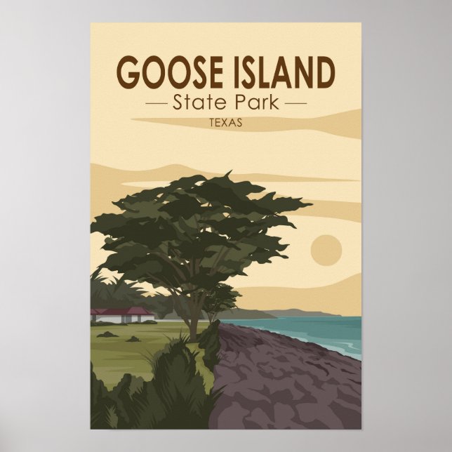 Affiche Goose Island State Park Texas Vintage (Devant)
