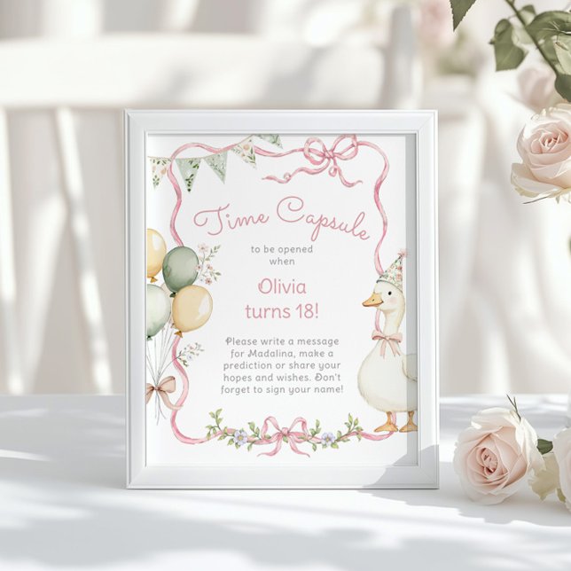 Affiche Goose Time Capsule 1er Anniversaire arc rose (Créateur téléchargé)