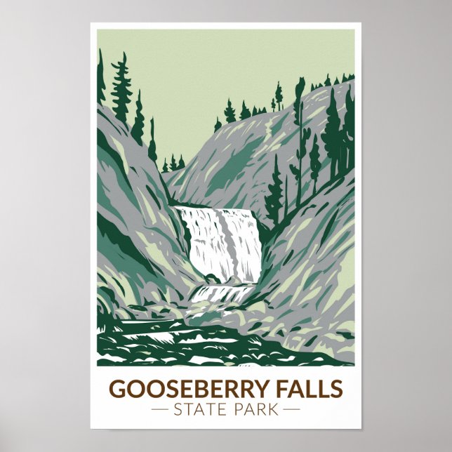 Affiche Gooseberry Falls State Park Minnesota Vintage (Devant)