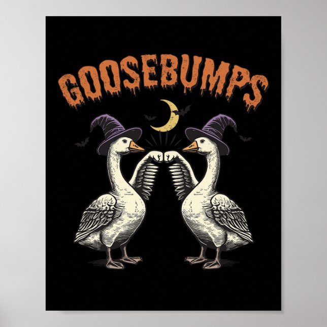 Affiche Goosebumps Drôle Sorcière Oie Bumps Puns Halloween (Devant)